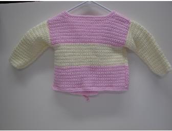 Ruby Hata Designs - Pink and Cream Sweater - 12 Month