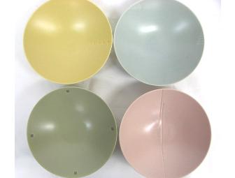 Set of Four Plates in Pastel Colors