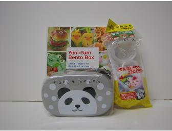 Bento Box - Happy Panda/ Dots Plus Rice Mold and Bento Box Recipe Book