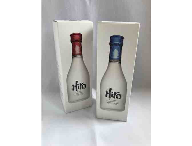 Hiro Sake: Black and Gold Basket with Hiro Sake Products and Glassware