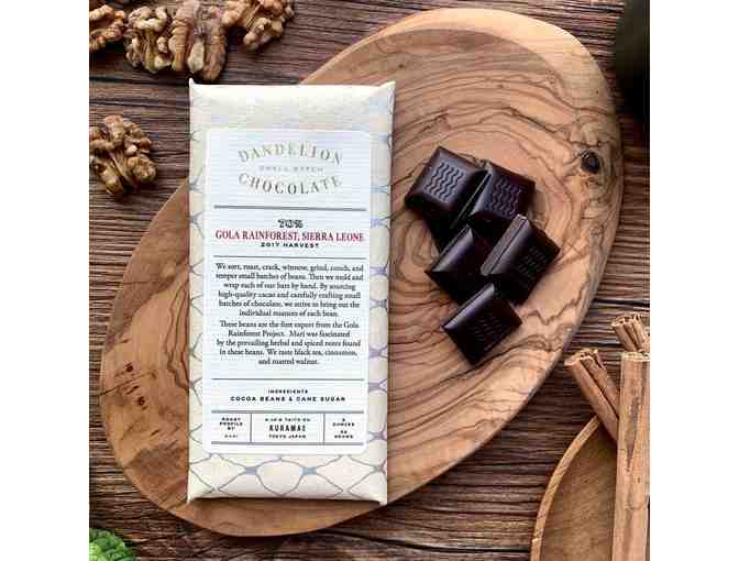 Dandelion Chocolate: Set of Three (3) Chocolate Bars & Two (2) Hot Chocolate Gift Cards