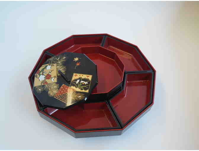 Black and Red Lacquer Lazy Susan - Photo 3