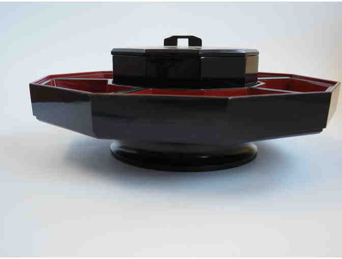 Black and Red Lacquer Lazy Susan - Photo 2