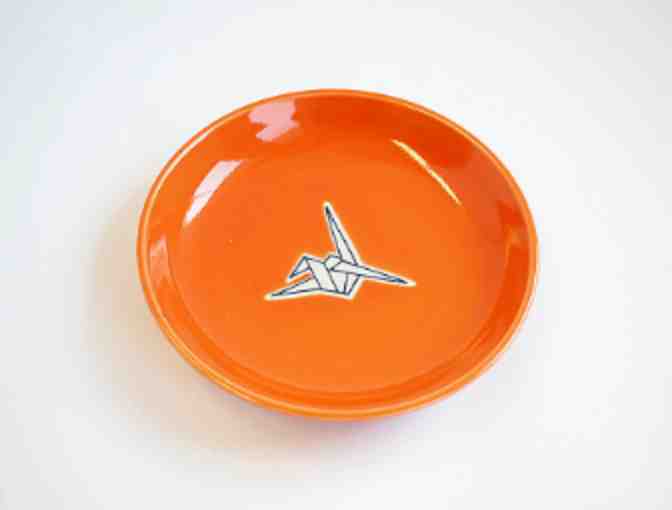 Kotobuki Orange Tsuru Dish