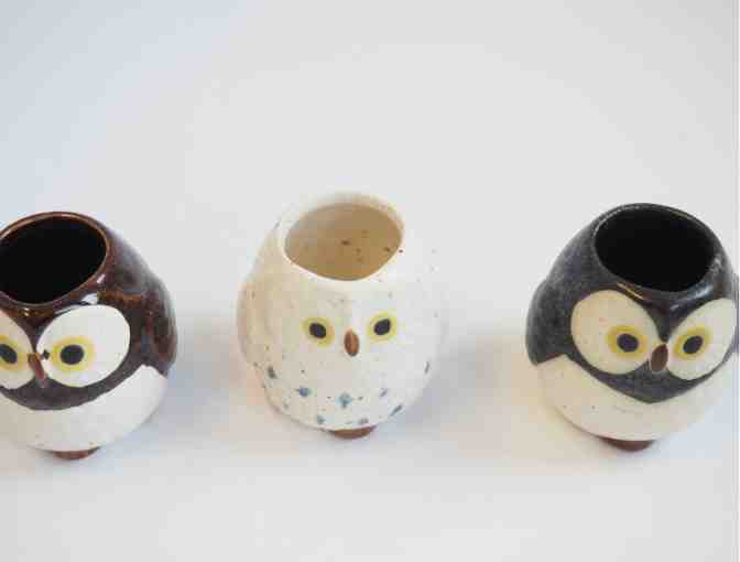 Kotobuki Three Small Owl Toothpick Holders