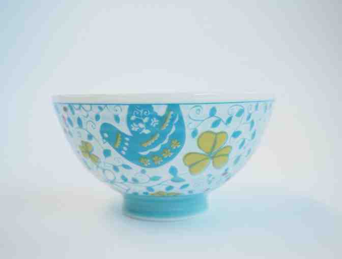 Kotobuki Blue Bird and Flower Bowl - Photo 3