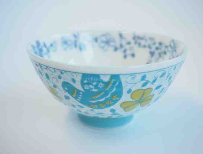 Kotobuki Blue Bird and Flower Bowl - Photo 2