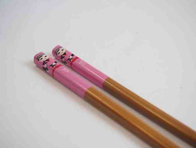 Kotobuki Pink and Brown Kids Hashi (Chopstick)
