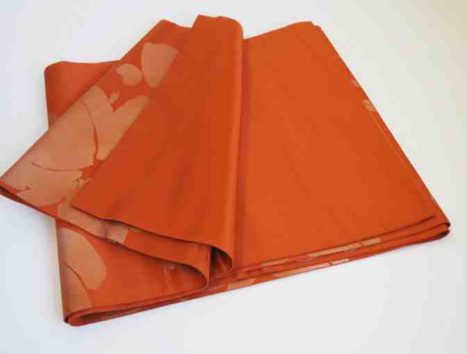 STAFF-CREATED/CURATED: Orange Flower Designed Obi Table Runner