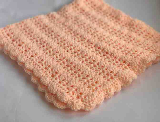 STAFF-CREATED: Light Pinkish Peach Handmade Baby Blanket