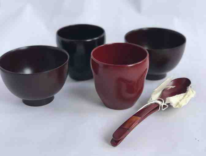 Japanese Lacquerware Dining Set for Two