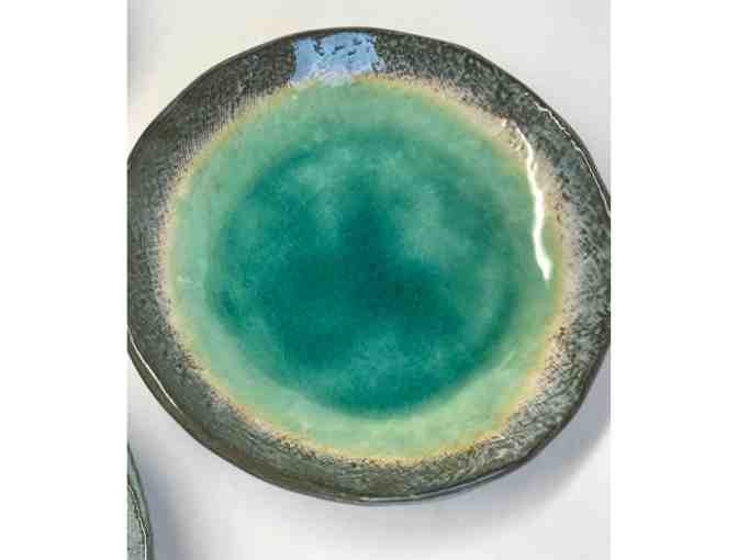 Japanese Ceramics Deep Blue Glazed Plates - Set of 3