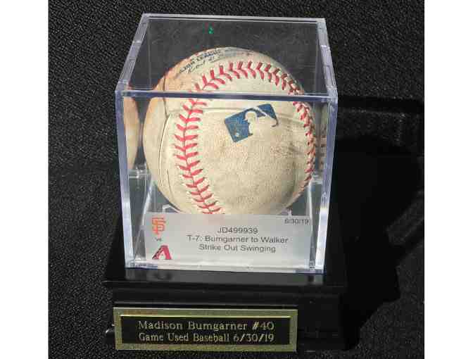 Madison Bumgarner Game Used  Strikeout Ball
