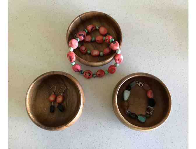 Beautiful Coral Necklace, Bracelet, and Earrings Jewelry Set