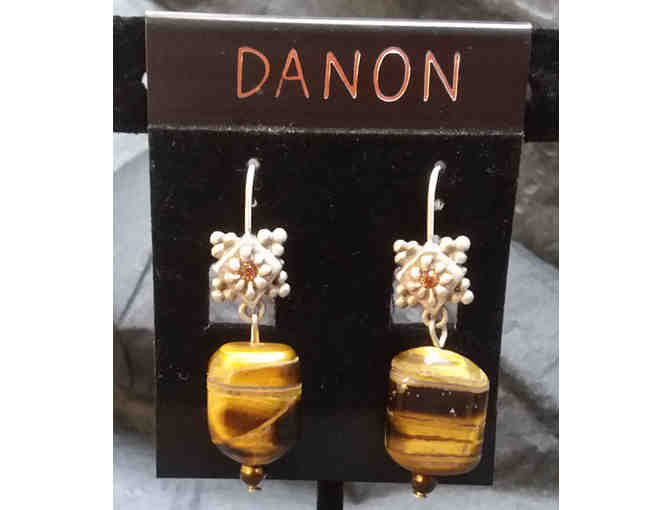 Israeli Designer Danon Tiger Eye Bracelet & Earrings Set
