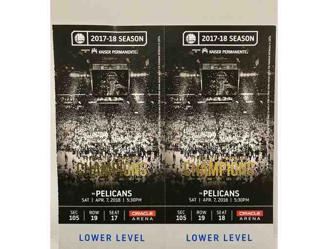 Golden State Warriors vs New Orleans Pelicans - 2 Tickets