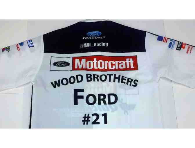 Wood Brothers Crew Shirt w/special paint scheme for Henry Ford's 150 birthday. Mens small.