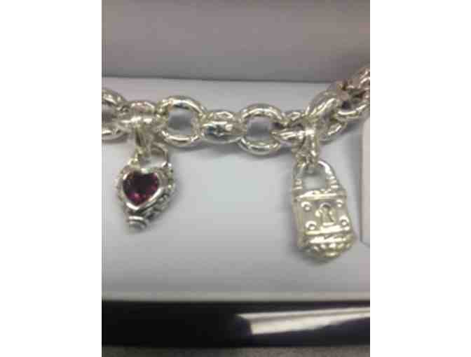 Sterling Silver Ladies Charm Bracelet