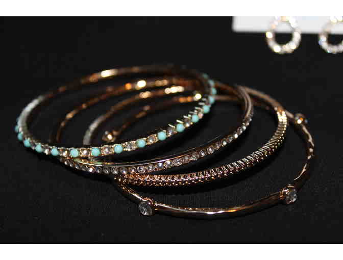 Premier Designs Bands of Gold Braceelts and Riviera Earrings