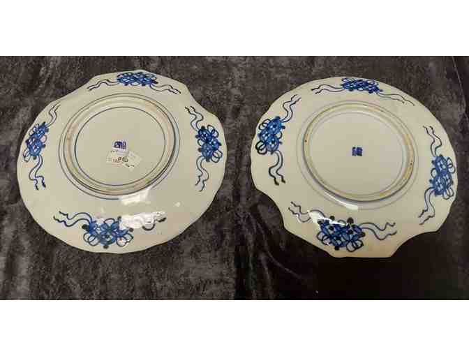 c. 1860 Pair of Imari Porcelain Fan Dishes