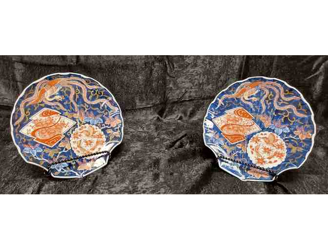 c. 1860 Pair of Imari Porcelain Fan Dishes
