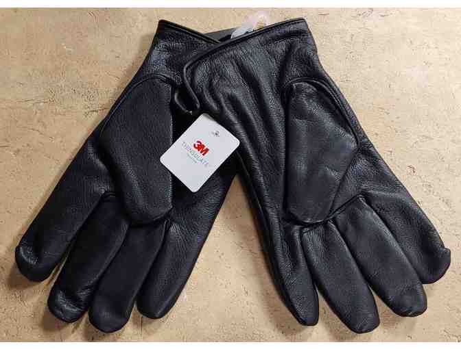Men's 3M Thinsulate Black Leather Gloves