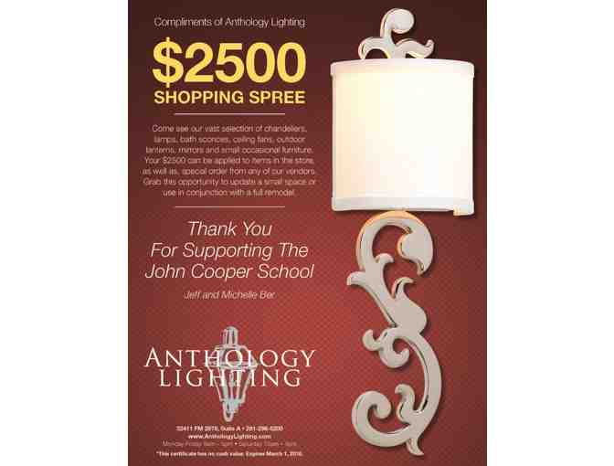 $2,500 Shopping Spree at Anthology Lighting - Photo 1