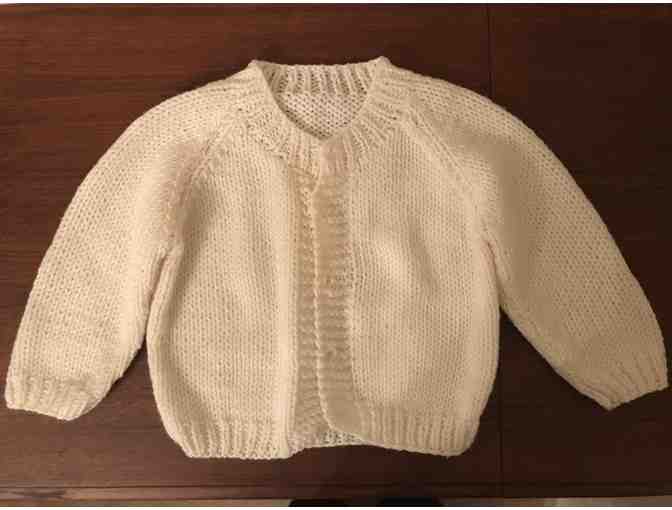 Hand Knit Baby Sweater and Cap