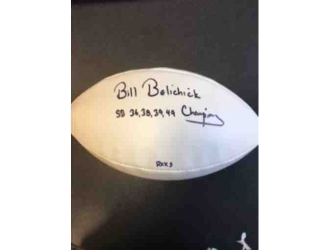 Football autographed by both Coach and Mr. Kraft plus Belichick-style sweatshirt