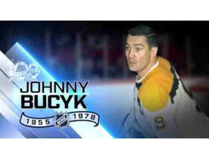 Bruins' legend Johnny Bucyk Autographed/Framed + Sports Memorabilia $50 gift card