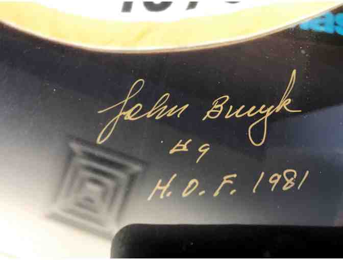 Bruins' legend Johnny Bucyk Autographed/Framed + Sports Memorabilia $50 gift card