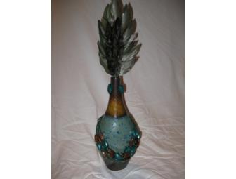 Brown & Turquoise Jewelry Set with Decorative Vase