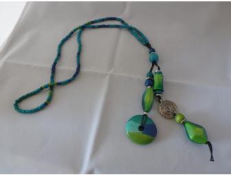 Multicolor, blues and greens, necklace