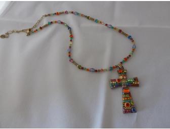 Multicolor Cross Necklace