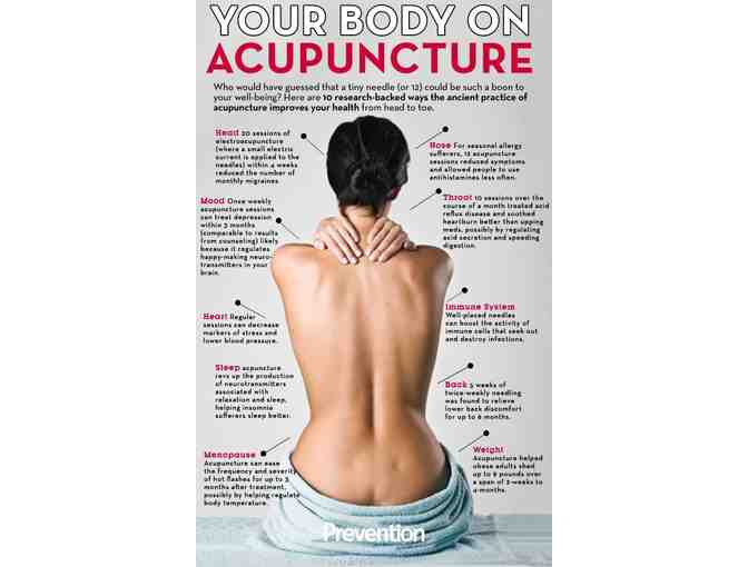1 initial accupuncture treatment and one follow up treatment at Eastide Family Acupuncture