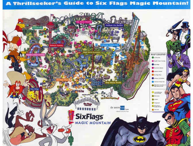 Four 1-Day Only admission tickets to Six Flags Magic Mountain