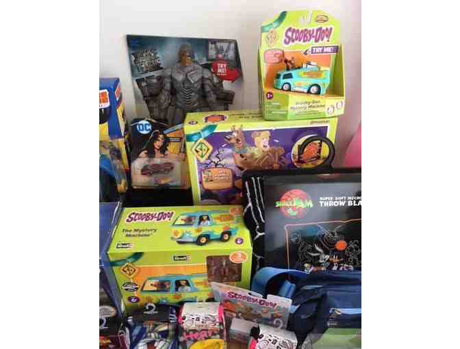 HUGE Basket of Superhero, Scooby Doo, & Looney Tunes Toys, Clothing, and More!