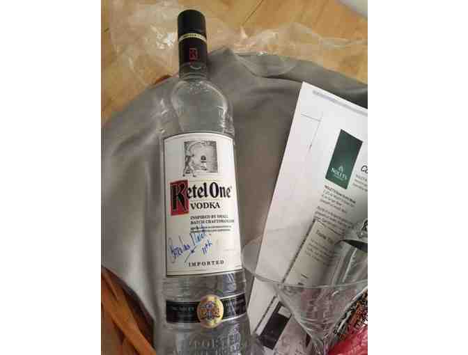 Signed Nolet Silver Gin and Kettle One Vodka Gift Basket