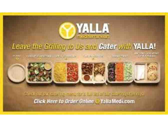 Enjoy a catered meal for 8 people with Yalla Mediterranean