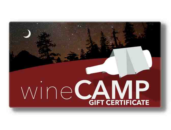 Certificate for Wine Camp, a fun, educational class for two!