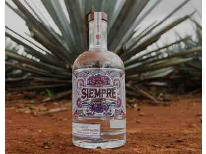Bottle of Siempre Tequila Plata