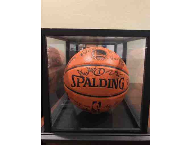 2016-17 Golden State Warriors Autographed Basketball in Display Case