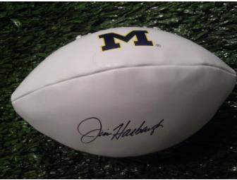 Jim Harbaugh autographed Michigan football