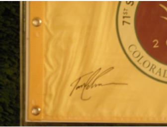Tom Lehman autographed '10 Senior PGA Championship pin flag