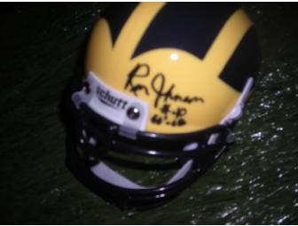 Ron Johnson autographed Michigan mini-helmet