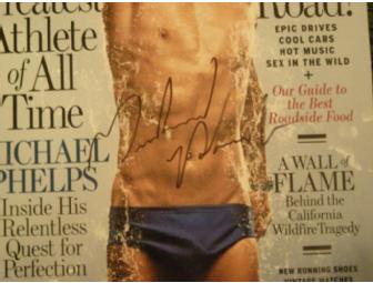 Michael Phelps autographed Men's Health magazine