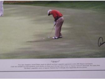 Arnold Palmer framed and signed print from Amen Corner at 2004 Masters