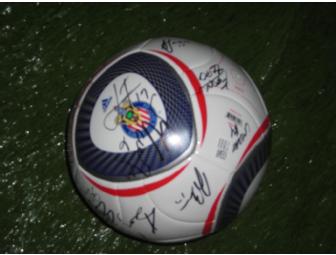 Chivas USA team signed soccer ball and goalkeeper glove