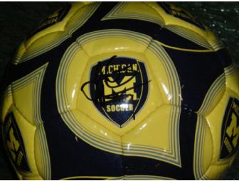 Justin Meram autographed Michigan soccer ball