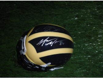 Chad Henne & Mario Manningham autographed Michigan mini-helmet